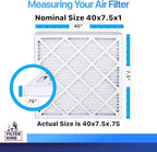 Filter King 40x7.5x1 Air Filter | 4-PACK | MERV 8 HVAC Pleated A/C Furnace Filters | MADE IN USA | Actual Size: 40 x 7.5 x .75"
