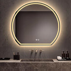 Bathroom Mirror with LED Lights, Wall Mounted Bathroom Mirrors, Bathroom Mirrors with Touch, 3 Colour Dimmable and Demister Pad, IP44 Smart Mirror(23.6"/60cm)