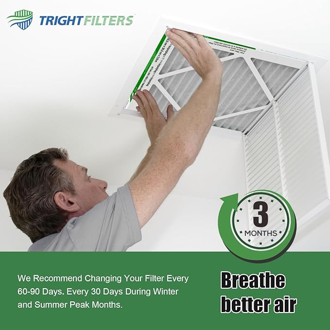 20x20x1 Air Filter 2 Pack, Durable MERV 8 Pleated Home HVAC AC Furnace Filters, Lightweight Compact Air Conditioner Filter Replacement
