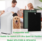 BioGS 2.0 Replacement Filter Kit Compatible with Rabbit Air SPA-550A & SPA-625A – 2 Set HEPA & Activated Carbon Filters | Captures Dust Odors for Home Large Room Pet Owner – 12–18 Month Supply