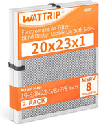 2-Pack 20x23x1 MERV 8 Reusable & Washable Electrostatic Air Filters - Long-Lasting Filter for HVAC, Furnace & Air Conditioner Units, Actual Size: 19-5/8” x 22-5/8” x 7/8”