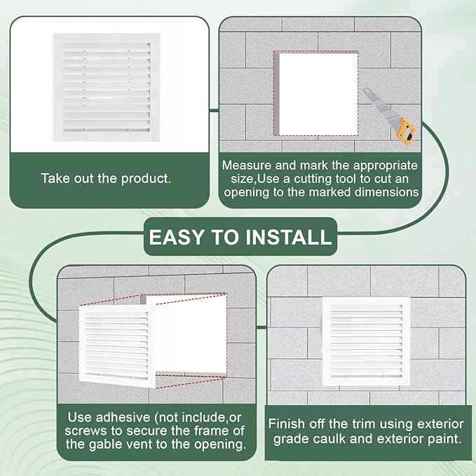 14"x14" Gable Vent - Premium Aluminum，Shed Vents with Screen, Ideal for Gables, Wall, and Attics - Vent Opening 12"x12" - Boost Ventilation and Guard Against Moisture