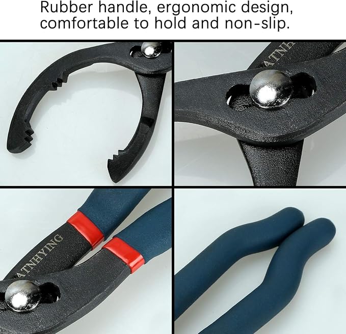Oil Filter Wrench Set, 12" & 14" 2pcs Adjustable Oil Filter Pliers, Oil Filter Removal Tool, Universal, No Slipping for Engine Filters, Conduit, Fittings