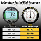 0-60PSI Pool Filter Pressure Gauge, 2 inches Dial, 1/4" NPT Bottom Mount, 304Stainless Steel Case, IP67 Waterproof, Clean Filter Indicator, for Swimming Water Pump Spa Aquarium Pressure Test