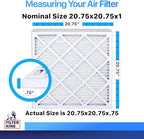 Filter King 20.75x20.75x1 Air Filter | 6-PACK | MERV 8 HVAC Pleated A/C Furnace Filters | MADE IN USA | Actual Size: 20.75 x 20.75 x .75"