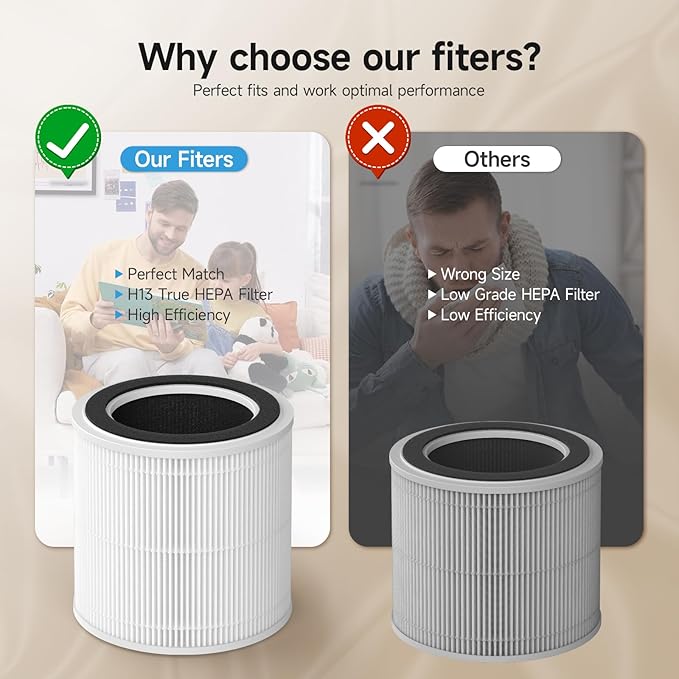 AP02 Replacement Filter Compatible with WESTHEY AP02 Air Purifier, 3-in-1 H13 True HEPA Filter with Activated Carbon, 4 Pack