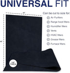 Cut To Fit Air Filter - Carbon Pad Pre Filter forAir Purifiers, AC, Furnace, Trash Cans and Dust, 1/6" thick, 16" x 48" Sheets - 1 Pack