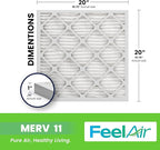 20x20x1 Air Filter – 6 Pack, MERV 11 Pleated HVAC & Furnace Filter, Electrostatic Mechanical Filtration (Actual Size 19.75 x 19.75 x 0.75)