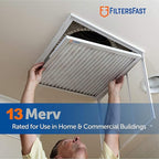 Filters Fast 14x18x1 Air Filter Merv 13, 1" AC Furnace Air Filters, Made in the USA, Actual Size: 13.75" x 17.75" x 0.75”, 6 Pack