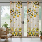 Summer Gnome Outdoor Curtains for Patio Gnome Lemon Leaf Vintage Waterproof Outside Curtains with Grommet Top Weatherproof Curtain for Cabana Pergola Gazebo, 2 Pack, 54" W x 84" L