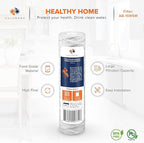 Aquaboon Whole House 5 Micron 10 x 2.5 String Wound Sediment Water Filter Cartridge Replacement Compatible with Well Water Filter WHKF-WHSW, 25-Pack