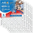 AIRX FILTERS WICKED CLEAN AIR 19.75x21.5x1 MERV 11 Electrostatic Pleated Air Conditioner Filter 6 Pack HVAC AC Furnace Filters