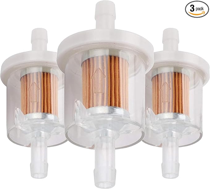 Powtol 691035 493629 Fuel Filter for Brigs Straton 40 micron 1/4 Inline Fuel filter 12hp 17.5hp 27hp 35hp Engines Replace 49019-7001 7-07061 Lawn Mower Replacement Parts (Pack of 3)
