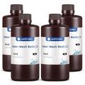 ANYCUBIC Water Washable 3D Printer Resin 2.0 Bundle, 405nm High Precision UV-Curing 3D Resin, Low Shrinkage Photopolymer Resin for LCD Resin 3D Printer (4Packs*1kg Black, 4kg in Total)