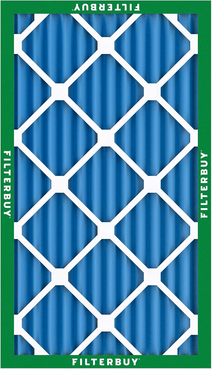 Filterbuy 12x24x2 Air Filter MERV 13 Optimal Smoke & Allergy Defense (6-Pack), Electrostatic Pleated HVAC AC Furnace Filters Replacement, Made in USA (Actual Size: 11.38 x 23.38 x 1.75)