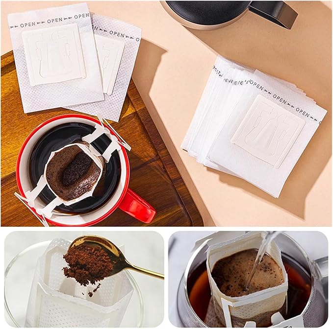 50/100 Pcs Coffee Filter Bags Disposable Drip Coffee Paper Pack Portable Hanging Ear Espresso Coffee Accessories Tea Tool(100Pcs)