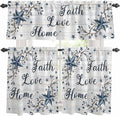 Farmhouse Kitchen Curtains Set 3 Piece for Windows,Rod Pocket Valance and Tier Set 36 Inch Length,Blue Country Texas Star Vintage Berries Wooden Light Filtering Cafe Curtains for Living Room
