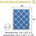 MervKing 20x25x2 Air Filter Actual Size: 19.7" x 24.7" x 1.75" MERV 11 MPR 1000-1200 | MADE IN USA | 12-Pack | Pleated HVAC AC Furnace Replacement