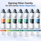 iSpring Bottleless Water Dispenser with 4-Stage Filtration, SGS-Tested 99% of Lead Removal, Water Cooler Dispenser - Hot, Cold, Room Temp, Self Cleaning, Stainless Steel, Silver, Model: DS4S-PB