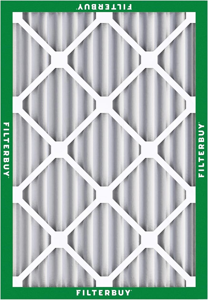 Filterbuy 18x24x2 Air Filter MERV 8 Essential Dust & Allergy Defense (2-Pack), Electrostatic Pleated HVAC AC Furnace Filters Replacement, Made in USA (Actual Size: 17.38 x 23.38 x 1.75)