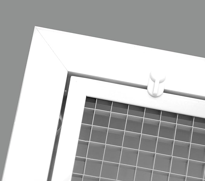 HVAC Premium 20" x 14" Cube Core Eggcrate Return Air Filter Grille for 1" Filter - Aluminum - White [Outer Dimensions: 22.5" x 16.5"]