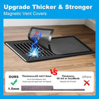 4 PCS Black Magnetic Vent Covers-5.5x12 Magnetic Air Vent Covers with Mesh Screen for Floor/Wall/Ceiling Registers-Easy to Install, Durable Design(Fits Registers 5"to7" Width x 12" to14"Length)