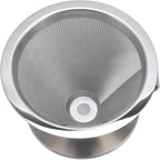 SIXRUN Portable Stainless Steel Cone Coffee Filter, Optimal Extraction for Travel, Business and Camping with 300 Mesh Filtering Capacity
