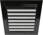 Repa Market 8" x 8" Inch (Inner Dimensions) Galvanized Black Soffit Vent Cover - Louvered Square Gable Vent with Mesh Screen - Intake/Exhaust Ventilation Grill - HVAC Ducting Return Air Vent Cover