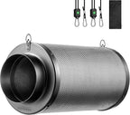 VIVOSUN 6 Inch Air Carbon Filter Smelliness Control with Australia Virgin Charcoal for Inline Fan, Grow Tent Smelliniss Scrubber, Pre-Filter Included, Reversible Flange 6"x 16", Black