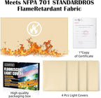 4 Pcs Fluorescent Light Covers - Classroom, Office 4 x 2 Feet Flame Retardant Magnetic Covers for Ceiling Lights Filters (Warm Yellow)
