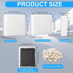 26 Pcs Aquarium Filter Media Kit Compatible with Fluval C4 (70 Gal) Power Filter, 6 White Foam Sponge Pads, 6 Poly Foam Sheets, 6 Bio-screen, 6 Activated Carbon, 2 Pack 7 Oz/200g Ceramic Ring