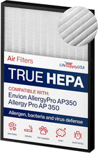 AP350 True HEPA Filter Replacement Compatible with Envion AllergyPro AP350 Allergy Pro AP 350 Air Purifiers by LifeSupplyUSA