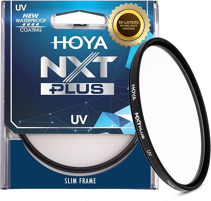 Hoya NXT Plus 49mm UV Filter — Schott B270 Clear Glass with 10-Layer HMC Multi-Coating for 98% Light Transmission, Waterproof Top-Coat, Aluminum Frame - Camera Lens Filter for Sharp, Clear Images