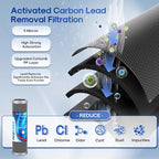 ICEPURE 2.5" x 10" Whole House Water Filter Combo Kit, KDF Filter Cartridge and Upgraded Coconut Shell Activated Carbon Lead Remove Filter Replacement for 10 Inch Water Filter System, 2 PACK