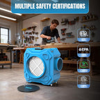 Air Scrubber with 3-Stage Filtration, 750CFM HEPA Air Scrubber Negative Air Machine with Lockable 360° Wheels & Auto-Foldable Handle, Portable Heavy Duty Air Cleaner for Home Industrial Commercial Use