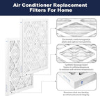 14×14×1 MERV 13 Furnace Air Filters - HVAC/Furnace AC Filter Replacement (Actual Size 13.75x13.75x0.75) - Pleated Dust Defense Air Conditioner Filters for Home Office (2 Pack)