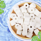 TOPZEA 6 Lb Aquarium Filter Media Ceramic Rings, Premier Bio Filter Medias with Zipper Mesh Bags for Koi Pond, Canister, Fish Tank Filter, Pure White