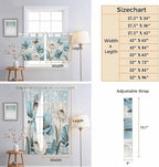 Spring Floral Living Room Curtains 96 Inch Length, Window Curtains Tab Top, Vintage Tulips Flower Butterfly Retro Wood Blue Light Filtering Window Treatments Drapes 52"x96" 2 Panel