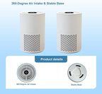 Small Desk Purifier 3-in-1 Filters Personal Air Purifier for Desk One-Button Operation for Dust Smoke Odors Quiet for Office Bedroom Hotel White (Product Dimensions 4.8 x 4.8x 7.2 inch)