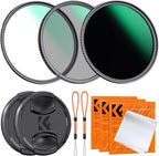 K&F CONCEPT 58mm CPL MCUV ND1000 Lens Filter 2 Lens Caps Kits Waterproof Polarizing + UV Protection + Fixed Neutral Density Camera Lens Filter with 24 Layer Coatings