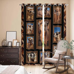 2 Panel Kitchen Cafe Curtains, Desert Camels Sunlight Filtering Nature Air Through, Home Decor Window Covering Tier Curtains for Living Room 80W x 84L inch Brown Wildlife Farmhouse Animals Rustic
