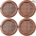 VENTS-US - 4" Brown Round Plastic Vent Cover with Built-in Insect Screen Mesh for Air Supply or Exhaust Air Applications - Compatible with 4 Inch Diameter Ducts (4-Pack)