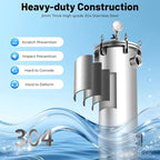 #2 304 Stainless Steel Bag Filter Housing w/Mesh, 2" NPT Inlet/Outlet, 150 PSI High Pressure Bag Water Filter Purification Equipment Industrial Filtration System