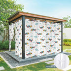 Turquoise Airplane Waterproof Outdoor Curtains for Patio, Windproof Weatherproof Curtains with Weighted Hem, Modern Art Cartoon Aircraft Clouds Light Filtering Privacy Drapes for Porch 54"x 95"