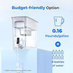 Waterdrop 35-Cup Slim Water Filter Dispenser, Large Capacity, 200-Gallon Long-Life, Faster Filtration, Reduces Chlorine, PFOA/PFOS and More, BPA Free, White (with 1 Filter)