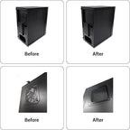 140mm Fan Dust Filter PC, 10Pack PVC Computer Dust Filter Mesh Dustproof Case Cover PC Cooler Fan Filter Grills with 40pcs Screws for Computer Cooler (PVC, 140 * 140mm, 10pcs, Black)