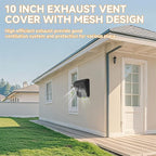 10 Inch Exhaust Vent Cover,Wall Vent Cover with Removable Front Panel Galvanized Steel Wall Cap with Stainless Steel Clamp, Weatherproof Air Vent for Residential, Kitchen, RV, Garages (10 inch)