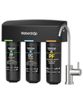 Waterdrop TSB-PF Under Sink Water Filter, 𝐑𝐞𝐝𝐮𝐜𝐞𝐬 𝟖𝟎+ 𝐈𝐦𝐩𝐮𝐫𝐢𝐭𝐢𝐞𝐬-PFAS, Chlorine, Chloramine, Fluoride, Taste&Odor, 9 Layer Under Sink Water Filtration System,with A Separate Faucet