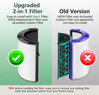 360° Combi 2 in 1 HEPA + Carbon Filter for Dyson TP04 HP04 TP07 TP06 HP06 TP4A TP7A PH02 PH01 PH03 PH04 PH3A HP09 TP09 HP07 HP10 TP10 HP4A HP7A DP04 Air Purifi-er, HEPA Carbon Filter #965432-01