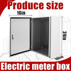 Electrical Box 24 x 16 x 10 Inch Indoor Outdoor Electrical Enclosure Box Steel Junction Box Wall Mounted Universal Electrical Project Box with Safety Locks and Mounting Plates